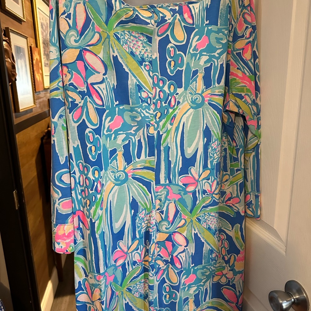 Lilly Pulitzer Blue and Pink Tropical Dress